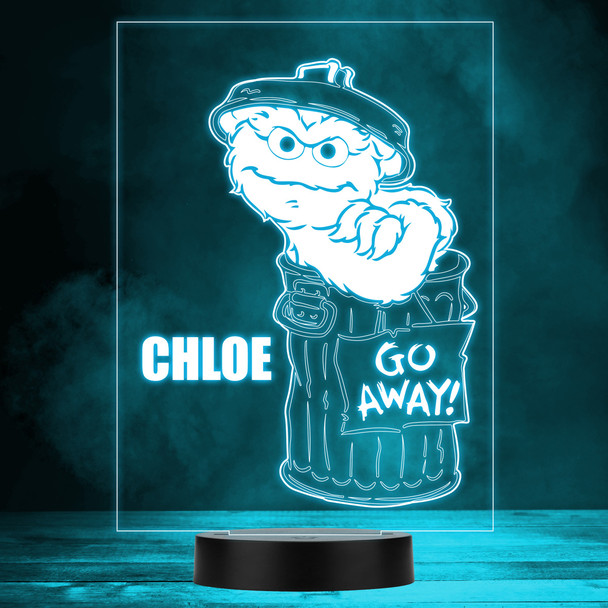 Sesame Street Oscar The Grouch Kid's TV Personalized LED Lamp MultiColor Night Light