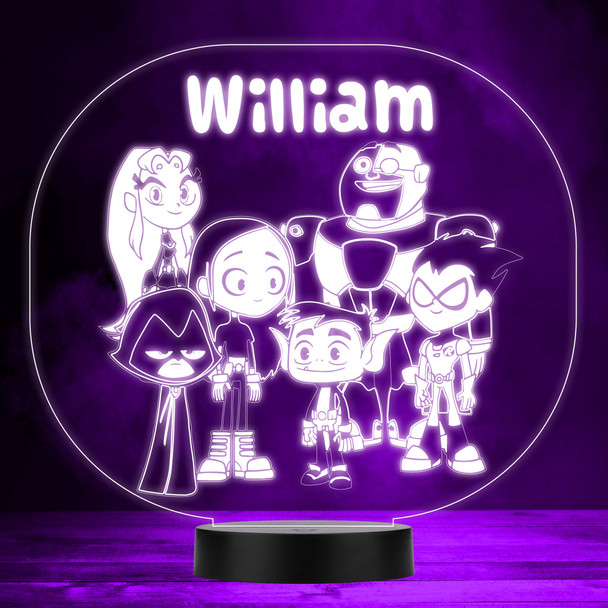 Teen Titans Go! Kid's TV Cartoon Personalized LED Lamp MultiColor Night Light