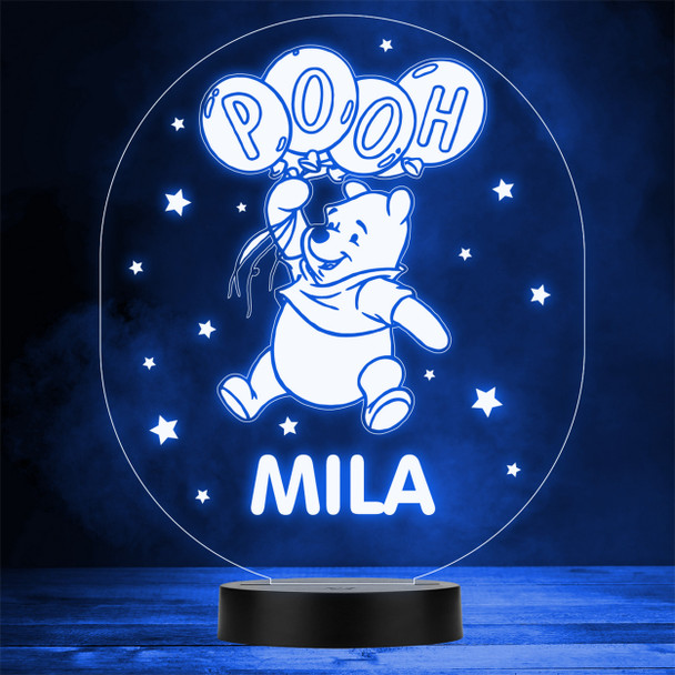 Winnie-the-Pooh Bear With Balloons Stars LED Lamp Personalized Gift Night Light