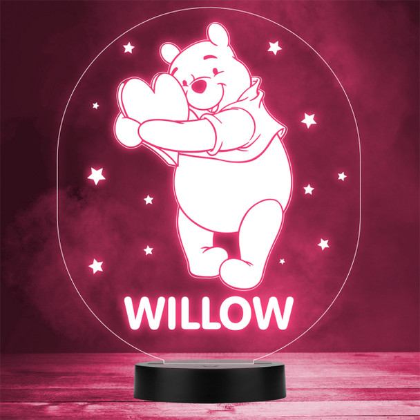 Winnie-the-Pooh Holding Heart & Stars LED Lamp Personalized Gift Night Light