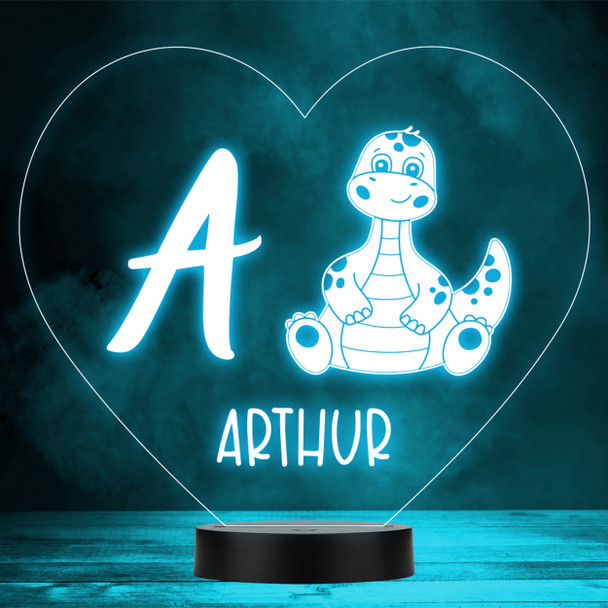Kids Baby Dinosaur Initial Letter A Heart LED Lamp Personalized Gift Night Light Kids Baby Dinosaur Initial Letter A Heart LED Lamp Personalized Gift Night Light