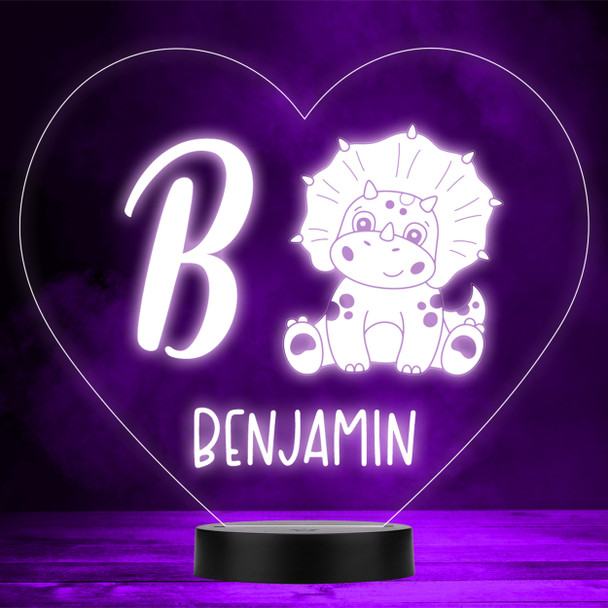 Kids Baby Dinosaur Initial Letter B Heart LED Lamp Personalized Gift Night Light Kids Baby Dinosaur Initial Letter B Heart LED Lamp Personalized Gift Night Light