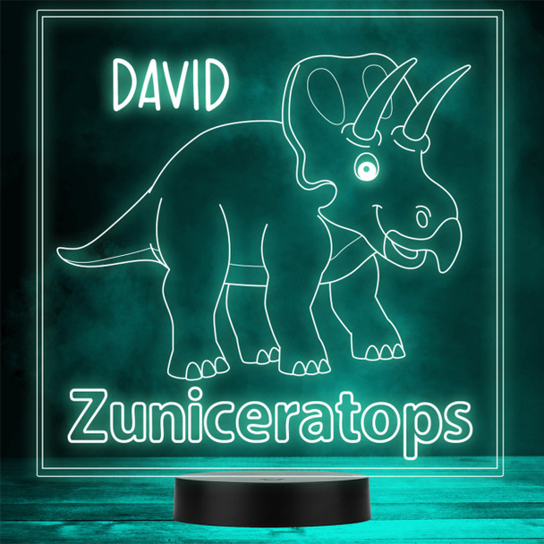 Kids Cute Dinosaur Fan Zuniceratops LED Lamp Personalized Gift Night Light