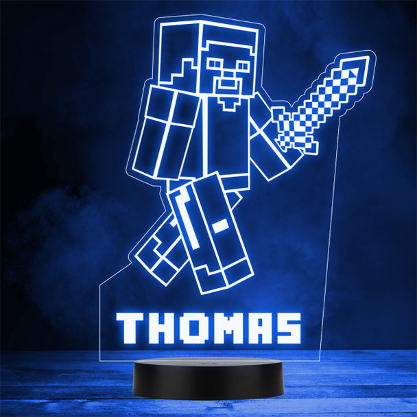 Minecraft Gaming Character Steve Gamer LED Lamp Personalized Gift Night Light