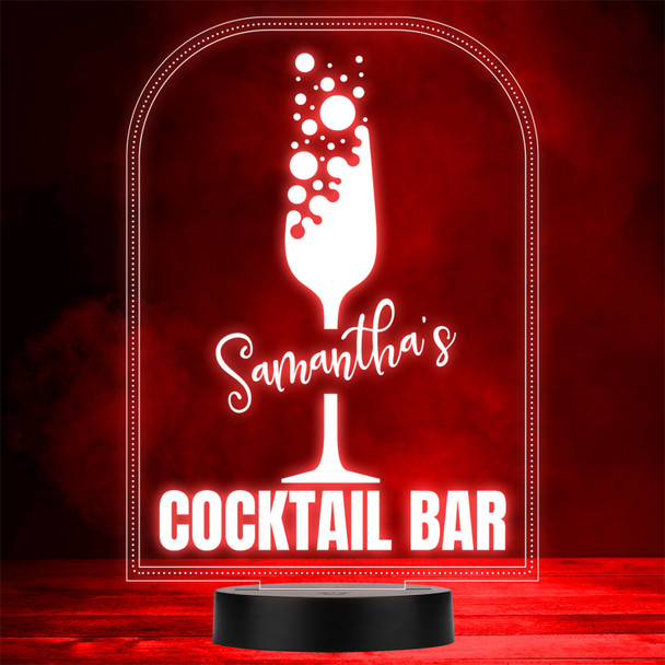 Glass Of Champagne Bubbly Cocktail Home Bar Man Cave Color Changing Lamp Night Light