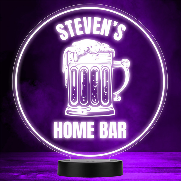 Glass Pint Tankard Circle Drinking Home Bar Man Cave Color Changing Lamp Night Light