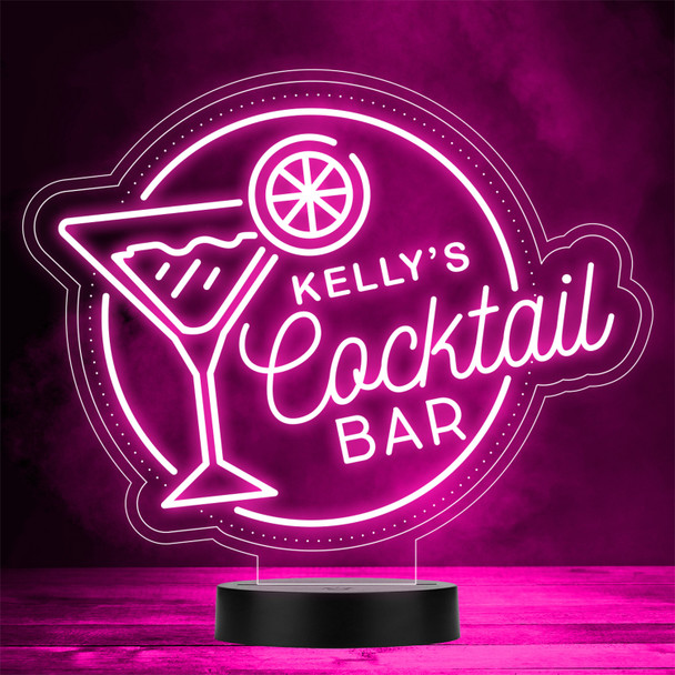 Martini Glass Round Cocktail Home Bar Man Cave Gift Color Changing Lamp Night Light