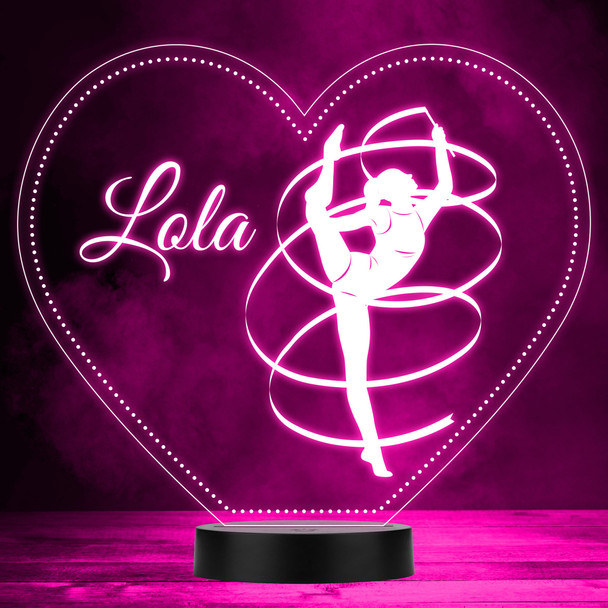 Rhythmic Gymnast Heart Gymnastics Fan Personalized Color Changing Lamp Night Light Rhythmic Gymnast Heart Gymnastics Fan Personalized Color Changing Lamp Night Light