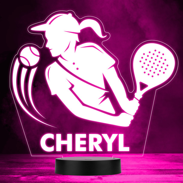 Woman Playing Tennis Silhouette Sports Fan Personalized LED Lamp Color Night Light Woman Playing Tennis Silhouette Sports Fan Personalized LED Lamp Color Night Light