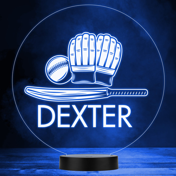Cricket Accessories Bat Gloves Ball Sports Fan LED Lamp Color Night Light