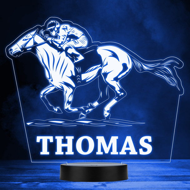 Horse Racing Jockey Races Sports Fan Personalized Color Changing Lamp Night Light
