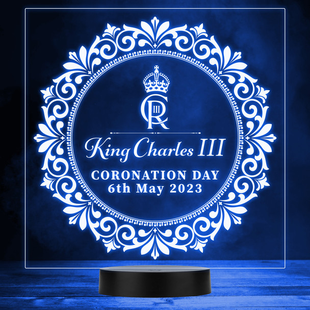 King Charles III Coronation Day Emblem CR Souvenir LED Lamp Color Night Light King Charles III Coronation Day Emblem CR Souvenir LED Lamp Color Night Light