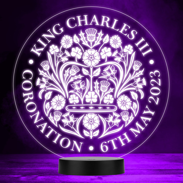 King Charles III Official Coronation Emblem Souvenir LED Lamp Color Night Light King Charles III Official Coronation Emblem Souvenir LED Lamp Color Night Light