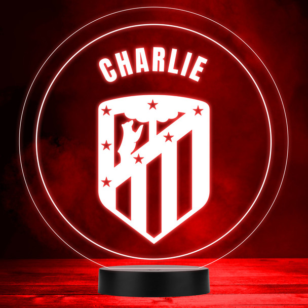 Atletico Madrid Round Logo English Football Soccer Sports Fan LED Lamp Color Night Light