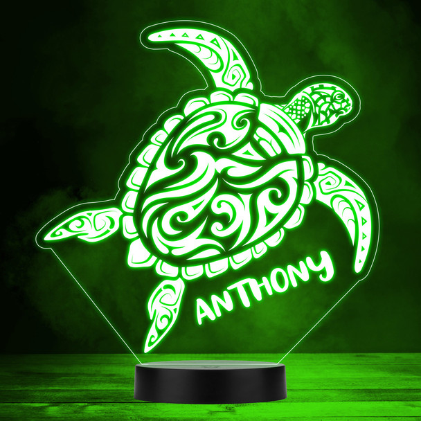 Maori Style Sea Turtle Color Changing LED Lamp Personalized Gift Night Light