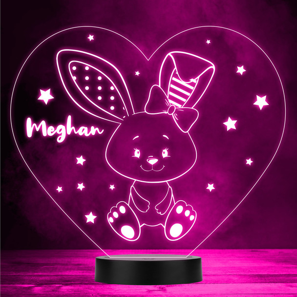 Stars Cute Bunny Girl Heart LED Lamp Personalized Gift Night Light