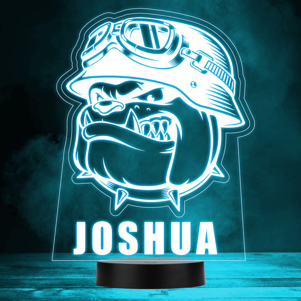 Biker Bulldog Funny Dog Character LED Lamp Personalized Gift Night Light Biker Bulldog Funny Dog Character LED Lamp Personalized Gift Night Light