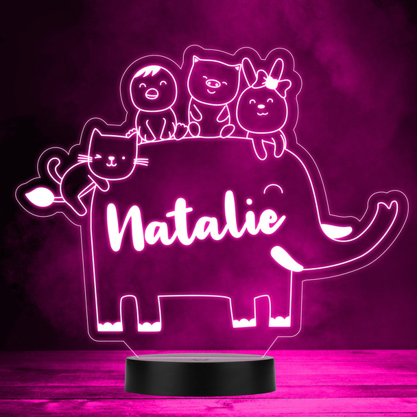 Cute Duck Pig Rabbit On Elephant LED Lamp Personalized Gift Night Light