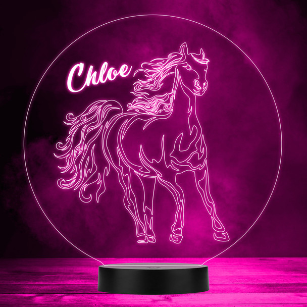 Line Art Pretty Horse Color Changing LED Lamp Personalized Gift Night Light