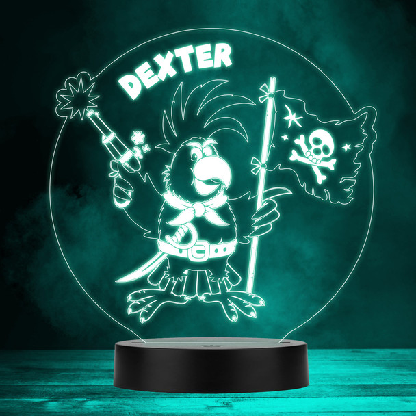 Parrot Pirate & Flag Gun Color Changing Personalized Gift LED Lamp Night Light
