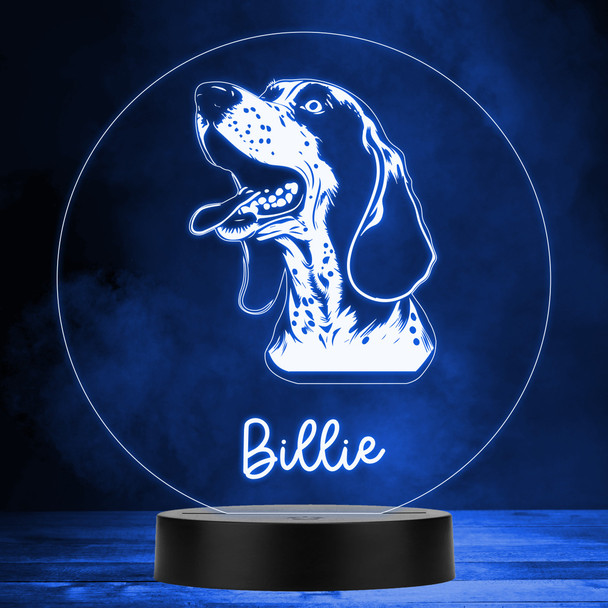 Bluetick Coonhound Dog Pet MultiColor Personalized Gift LED Lamp Night Light