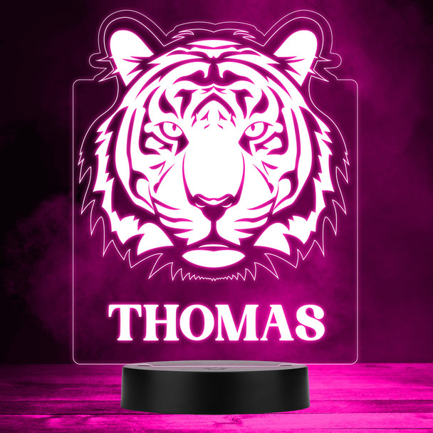 Tiger Head Zoo Animal Safari MultiColor Personalized Gift LED Lamp Night Light