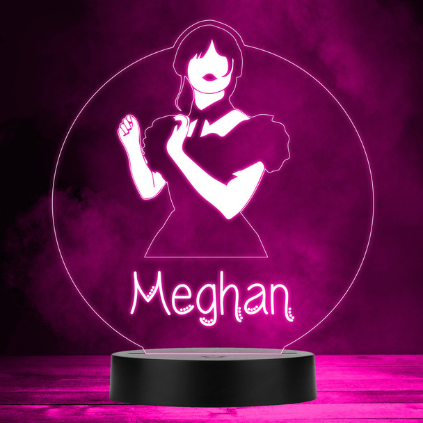 Wednesday Addams Dance Round MultiColor Personalized Gift LED Lamp Night Light