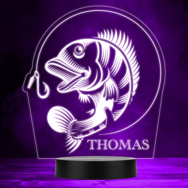 Fish With Hook Fishing Color Changing Personalized Gift LED Lamp Night Light