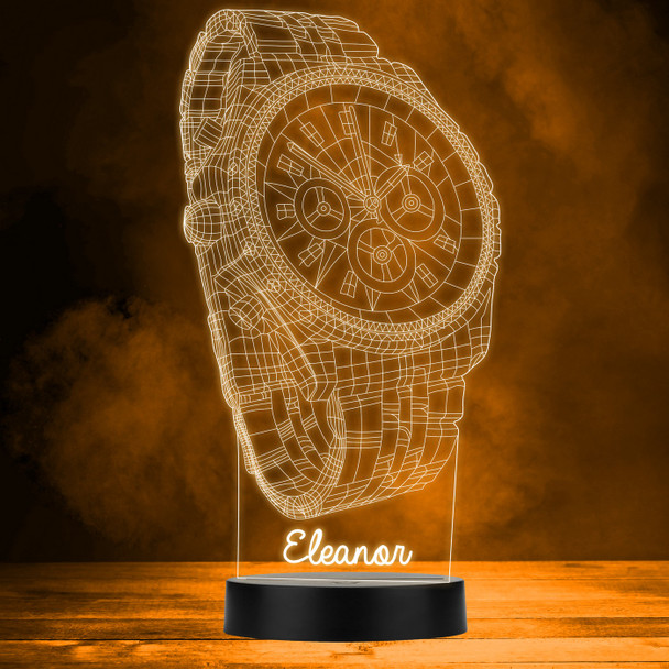 Geometric 3D Style Watch Personalized Gift Color Changing LED Lamp Night Light