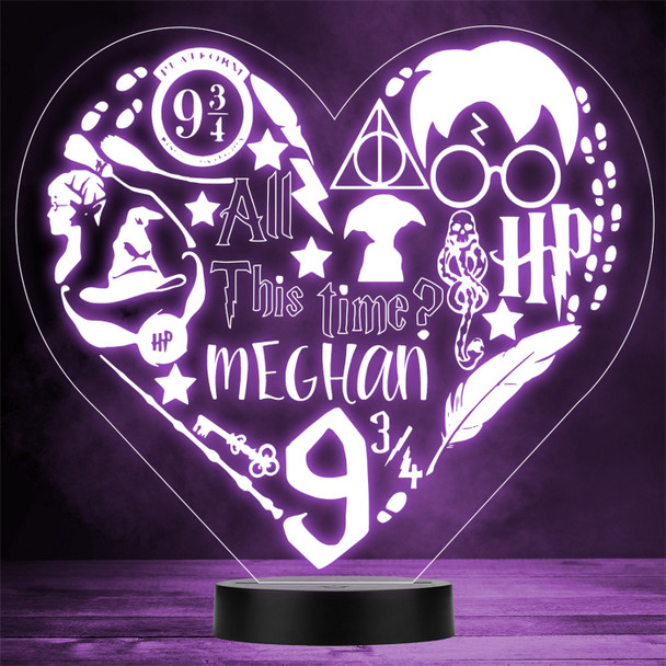 Harry Potter Elements Heart Personalized Gift Color Changing LED Lamp Night Light