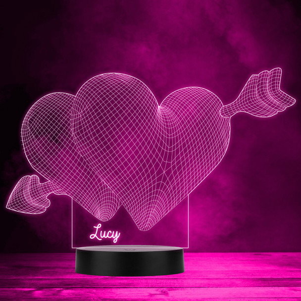 2 3D Love Hearts and Arrow Personalized Gift Color Changing LED Lamp Night Light 2 3D Love Hearts and Arrow Personalized Gift Color Changing LED Lamp Night Light
