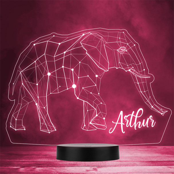 3D Style Geometric Elephant Personalized Gift Color Changing LED Lamp Night Light