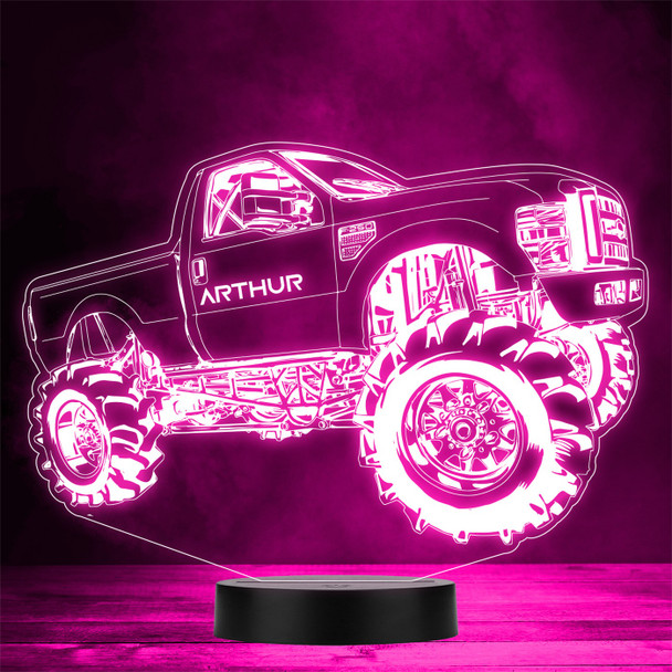 Monster Truck Car Motor Fan Personalized Gift Color Changing LED Lamp Night Light