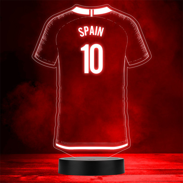 English Football Soccer Shirt Spain World Cup Sports Fan Personalized Gift Color Lamp Night Light