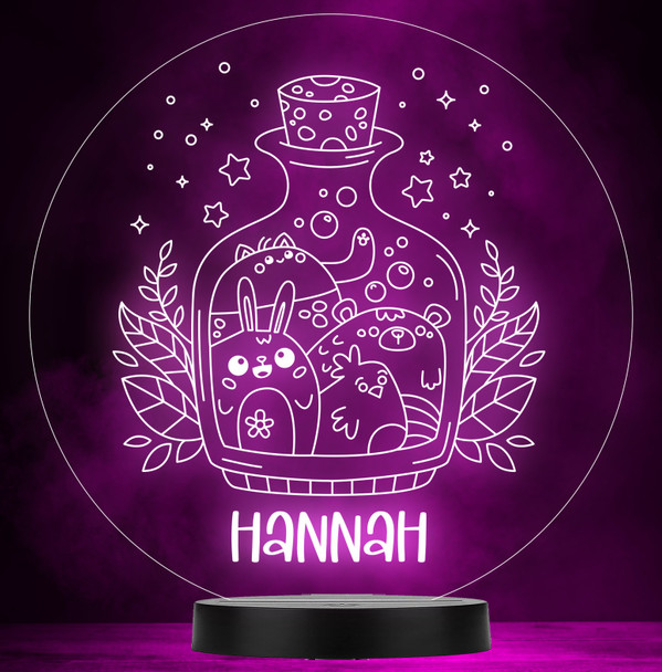 Kids Cute Animals In A Magic Bottle Round Color Changing Lamp Night Light Kids Cute Animals In A Magic Bottle Round Color Changing Lamp Night Light