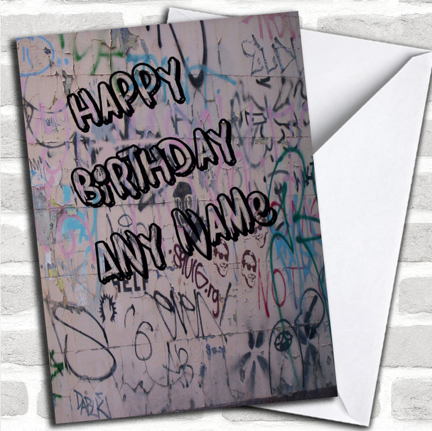 Graffiti Art Wall Funny Personalized Birthday Card