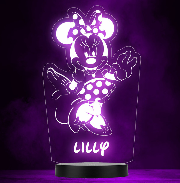 Minnie Mouse Spotty Skirt Personalized Gift Color Changing LED Lamp Night Light