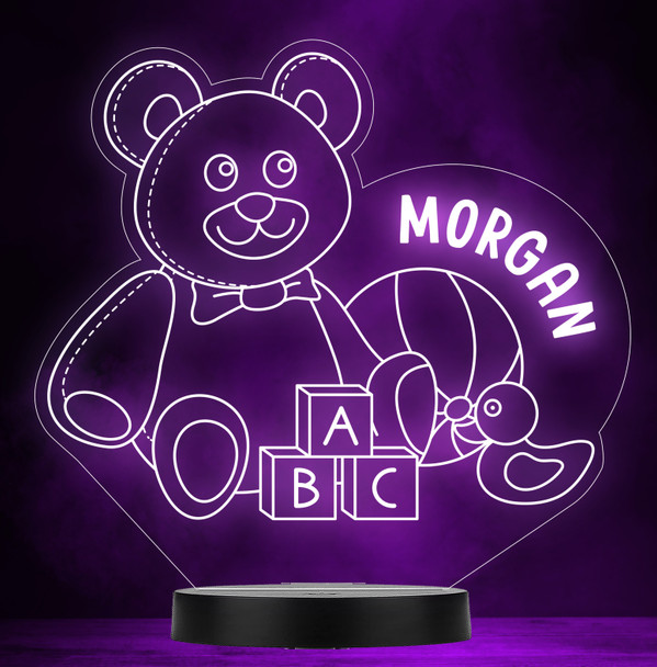 Teddy Bear Toy Baby Child Personalized Gift Color Changing LED Lamp Night Light