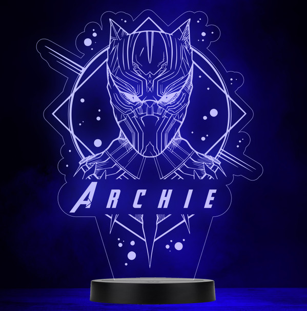 Black Panther Superhero Personalized Gift Color Changing LED Lamp Night Light