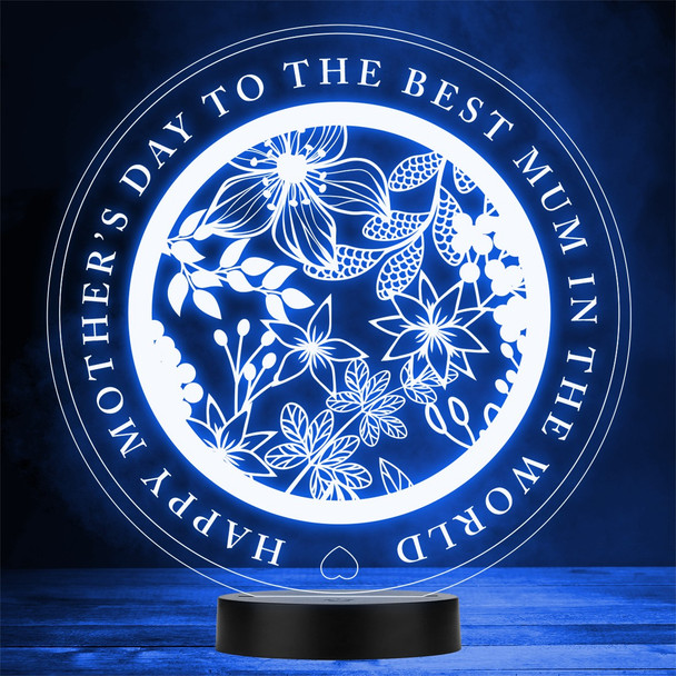 Happy Mother's Day Best Mum or Mom Flowers Personalized Gift Color Changing Lamp Night Light