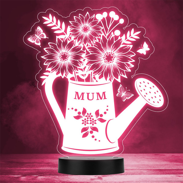 Happy Mother's Day Watering Can Flowers Mum or Mom Personalized Gift Color Lamp Night Light