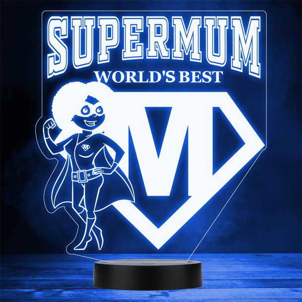 Super Mum or Mom World's Best Mother's Day Personalized Gift Color Changing Light