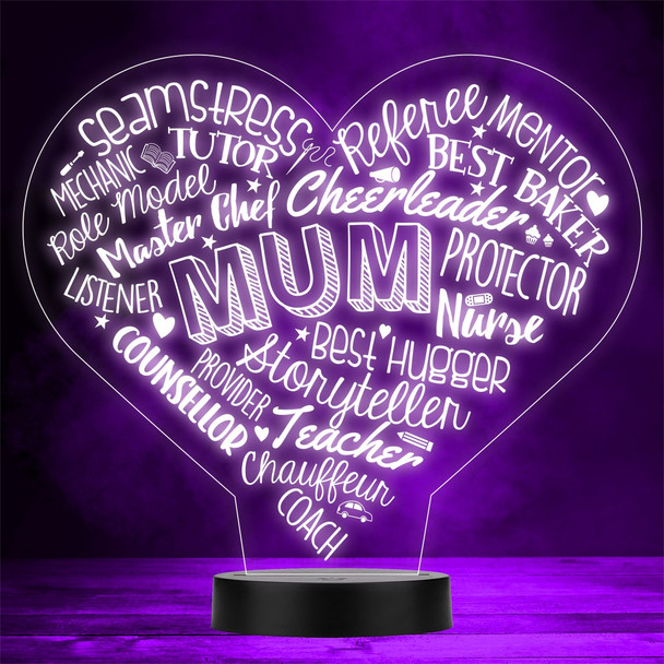 Mother Words Mum or Mom Mother's Day Personalized Gift Color Changing Lamp Night Light