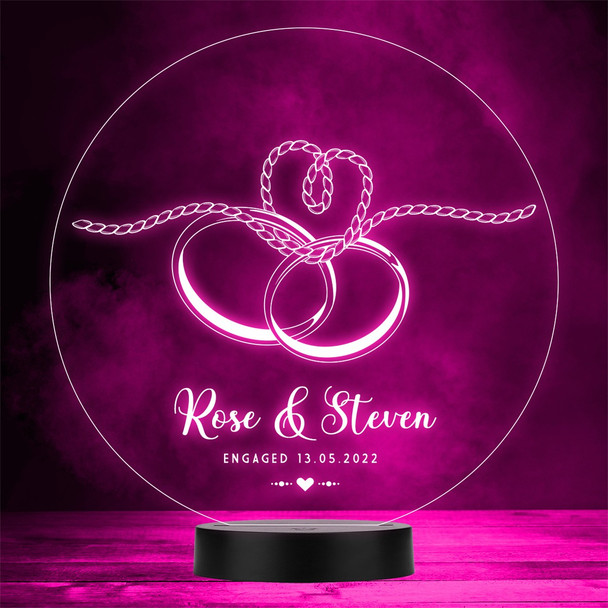 Engagement Rings Rope Tie Personalized Gift Color Changing Lamp Night Light