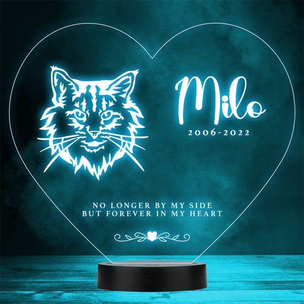 Cat Pet Loss Memorial Forever In My 9 Personalized Gift Color Lamp Night Light