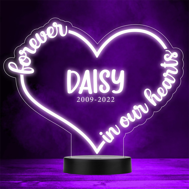 Forever In Our Memorial Dates Personalized Gift Color Changing Lamp Night Light