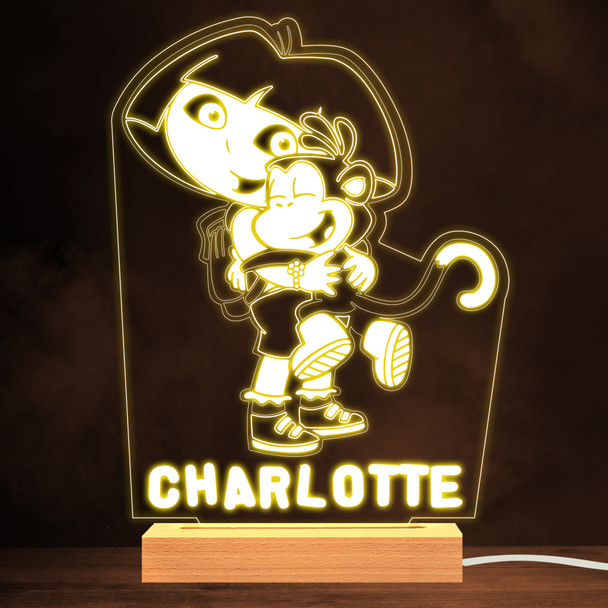 Dora The Explorer Cartoon Kids Tv Show Personalized Gift Warm White Lamp Night Light