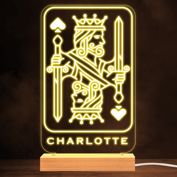 King Of Spades Playing Card Gambling Player Personalized Gift Lamp Night Light