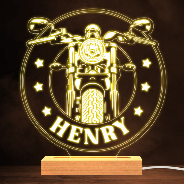 Motorcycle Front Stars Motorcyclist Biker Personalized Gift Lamp Night Light