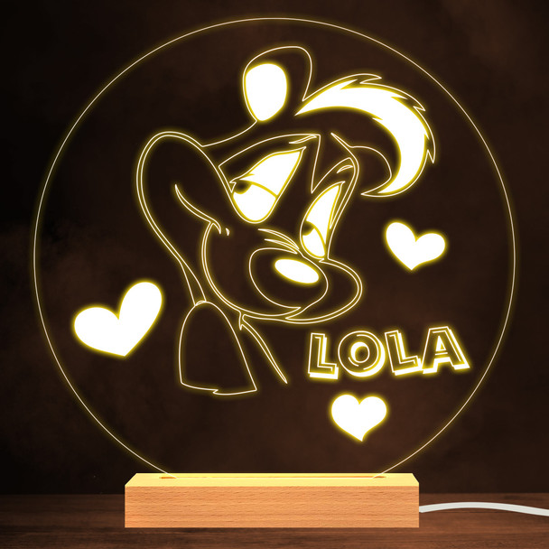 Pepe© Le Pew Hearts Looney Tunes Kids Personalized Gift Warm White Lamp Night Light